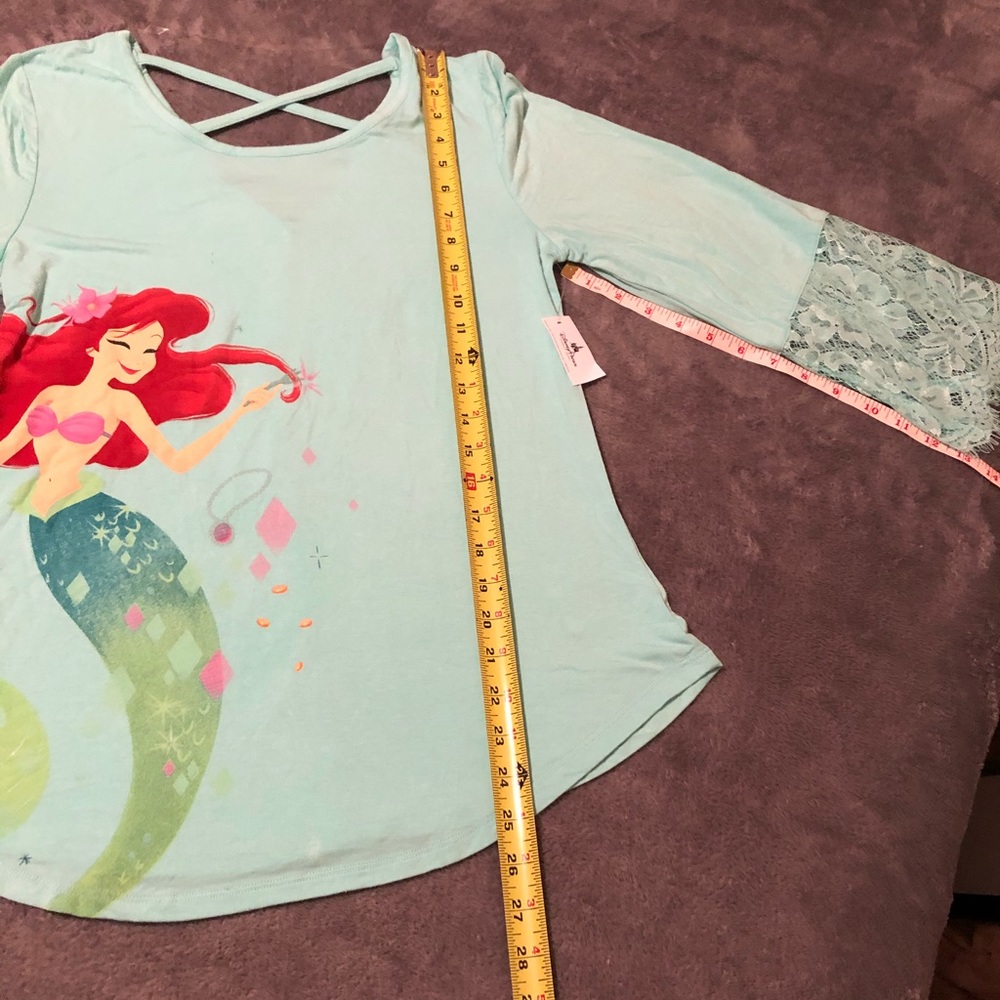 The Little Mermaid 🧜‍♀️ Lacy Sleeve Top - Size S - Picture 4 of 8